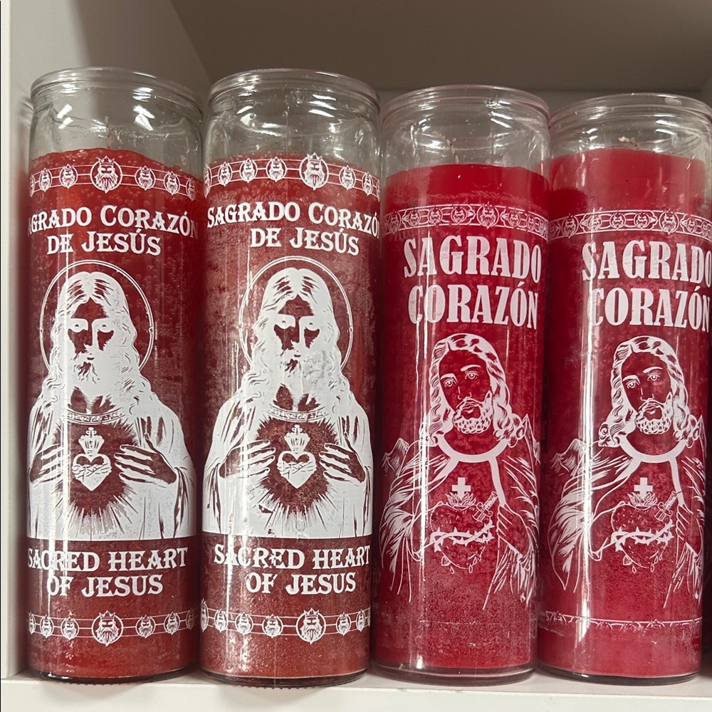 Sacred Heart of Jesus Red Prayer Candle each